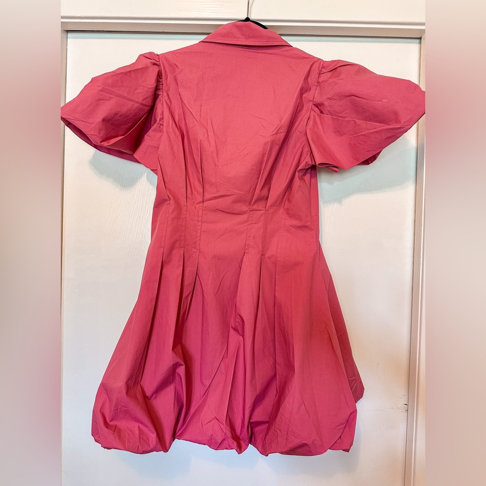 Olivaceous “In the Day” Mauvey Pink Puff Sleeve Mini Bubble Dress - Picture 7 of 14